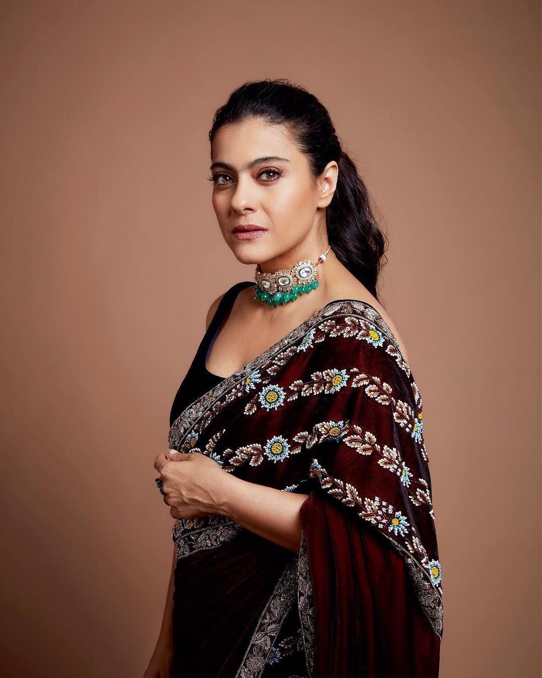 Actress Kajol Devgan Cute Designer Saree Stills Cinehub