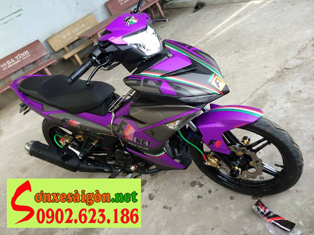 Sơn tem đấu xe Exciter 150 màu xám tím cực đẹp  Sơn Xe Sài Gòn