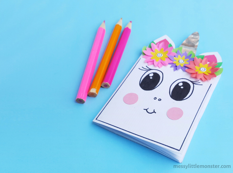 DIY Notebook Unicorn Craft - Messy Little Monster