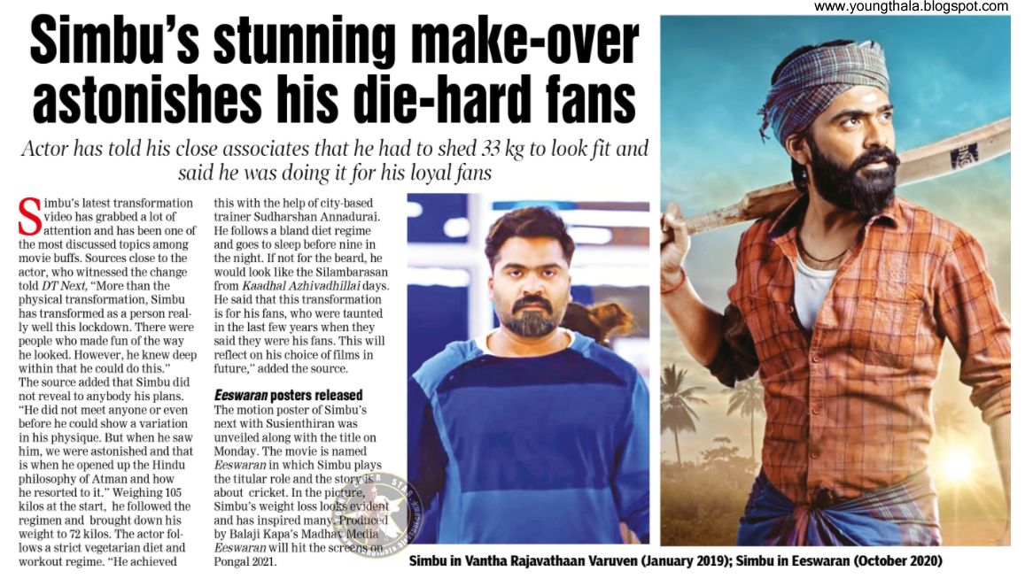 Silambarasan Simbu S Stunning Make Over Astonishes His Die Hard Fans simbu s stunning make over astonishes