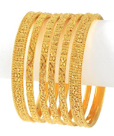 Latest Trend Bridal Gold Diamonds Bangles 2013 - Gold Design