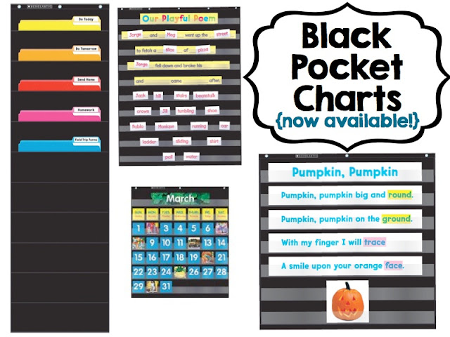 Black Calendar Pocket Chart