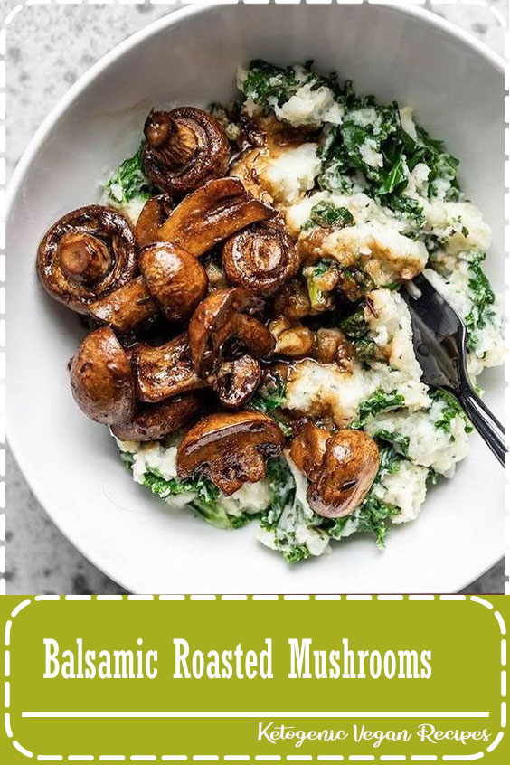 These Balsamic Roasted Mushrooms with Herby Kale Mashed Potatoes are a vegetarian meal that will please any "meat and potatoes" style meal lover.