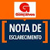 Nota de esclarecimento do Supermercados Gonsalves
