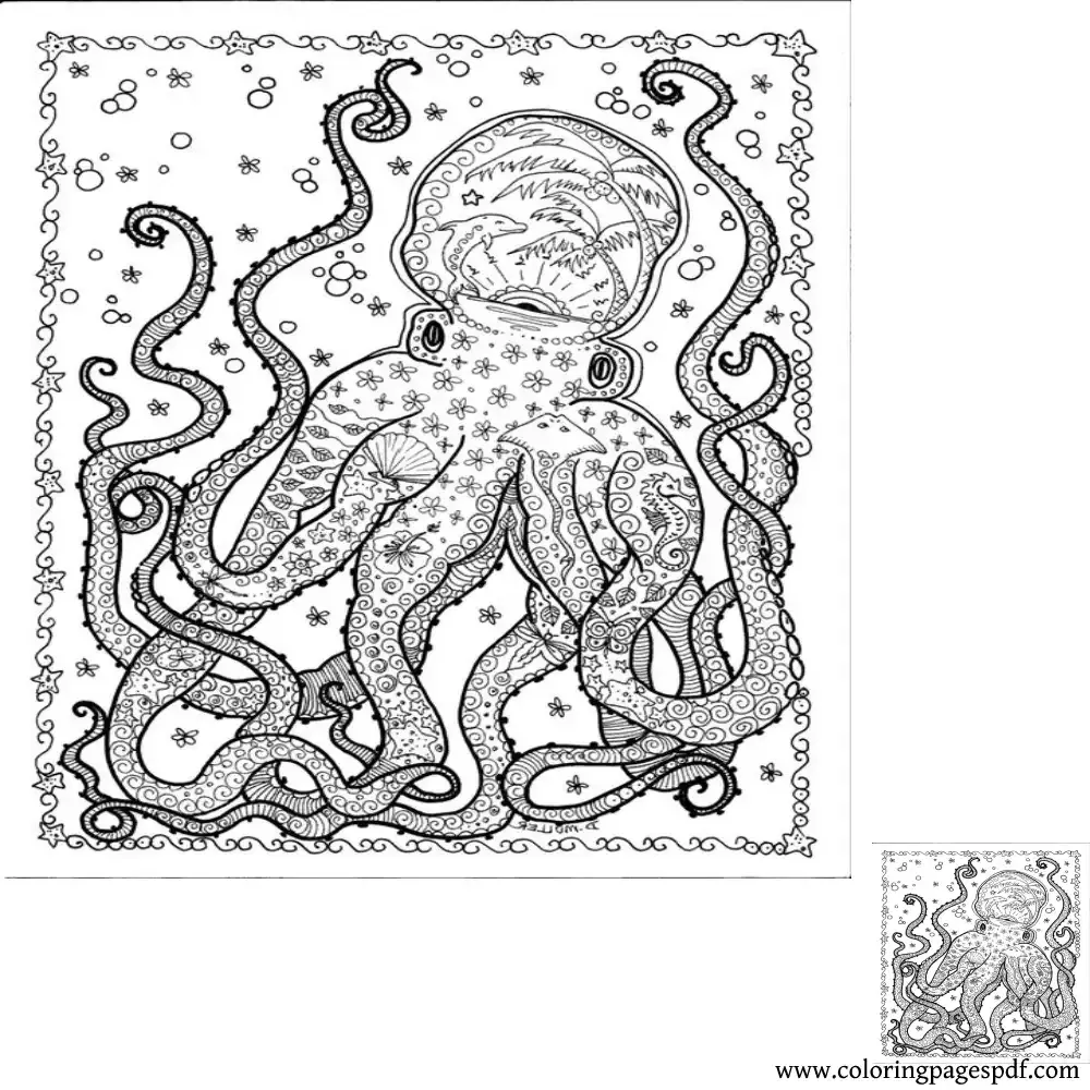Coloring Page Of An Octopus Mandala