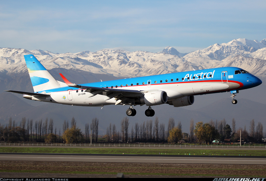 Linea ALA Embraer 190 de Austral Líneas Aéreas
