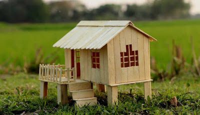 miniatur rumah dari stick es krim Ide Bisnis, 7 Kerajinan Tangan Dari Barang Bekas ini Bisa Dijual Mahal Loh