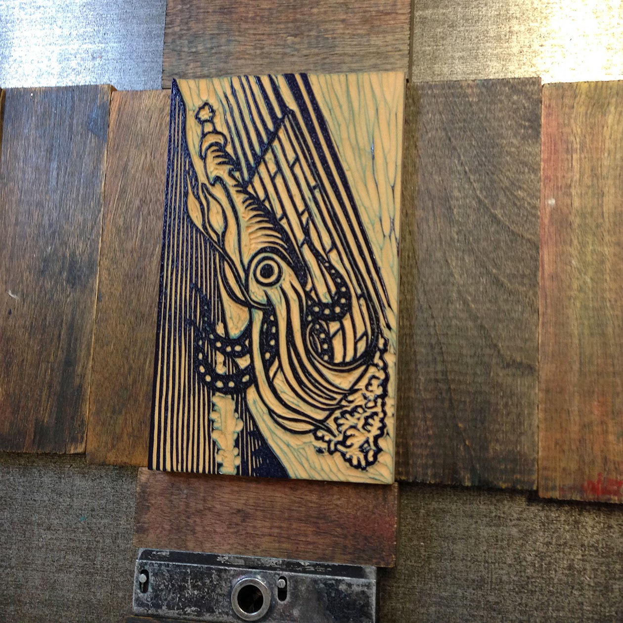 Preservation Services at Dartmouth College: The Making of a Multi-Color  Linoleum Block Squid