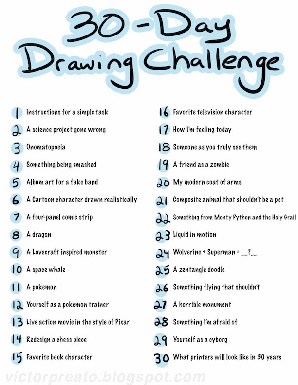 Victor Preato IV: 30 - Day Drawing Challenge List