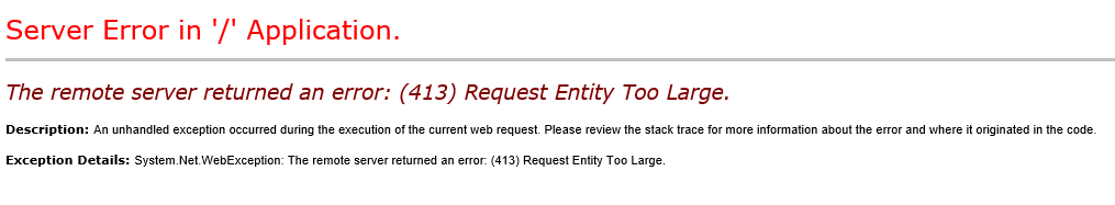 Ciencia y Tecnologia: Request Entity Too Large (413) WCF Solucionado