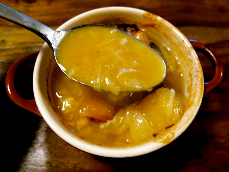 Pieces of Wendy French Onion Soup With Homemade Chicken Stock