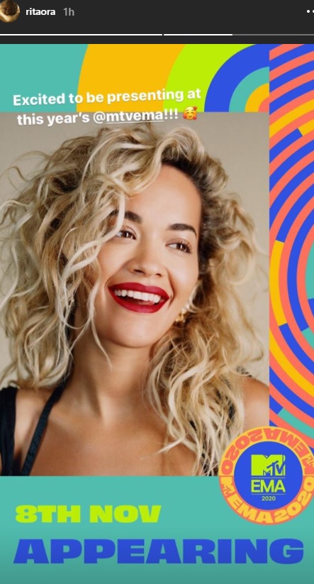 Rita Ora sarà la presentatrice di MTV EMA 2020