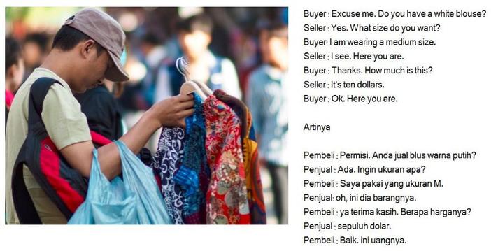 Kosakata Contoh Dialog Bahasa Inggris Tentang Pakaian Clothes