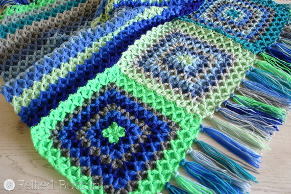 Parrotlet's Flight Blanket crochet pattern by Susan Carlso of Felted Button