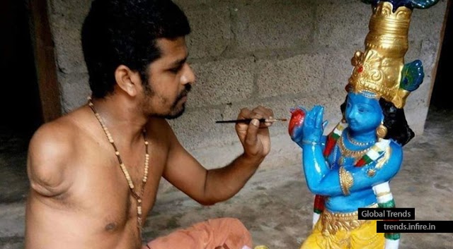 Sanoj shines with his Virtual Hand on Social Media; Multitalented artist from Punalur Kollam