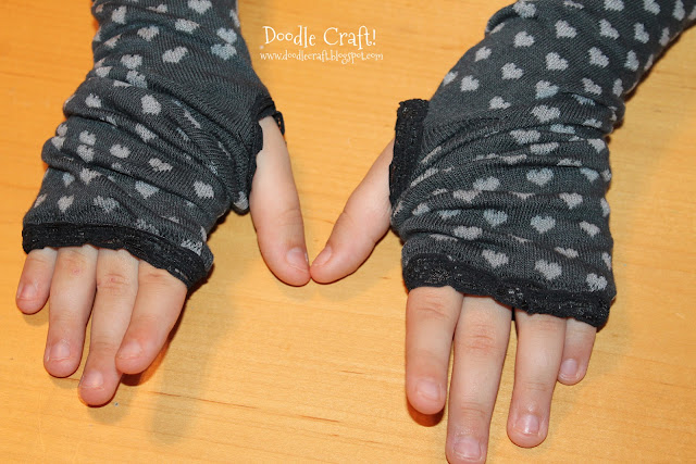 Madame Fantasy Sequin Fingerless Gloves Arm Warmers Black 