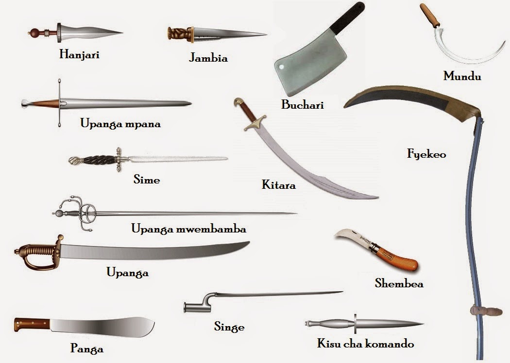 Swahili Land Silaha za Kukata (Cutting Weapons)