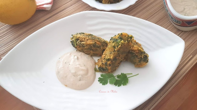 Koftas de garbanzos, comino y espinacas con salsa de tahini #lunessincarne