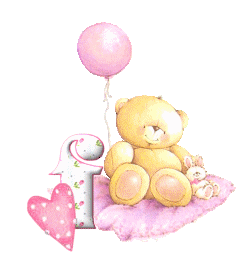 Abecedario de Osita de Peluche con Globo. Teddy Bear with Balloon Abc.