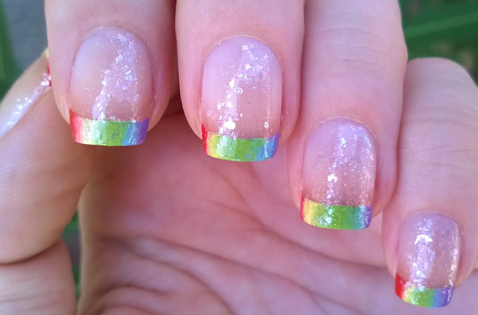 8. Rainbow French Tips for a Playful Design - wide 4
