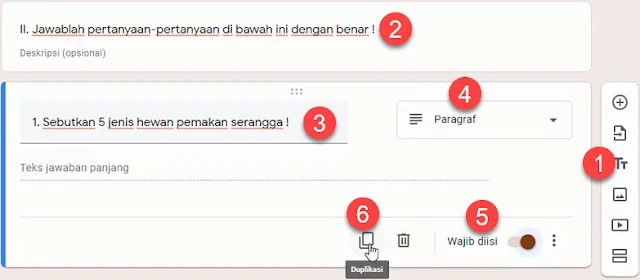 Membuat soal essay di Google Form