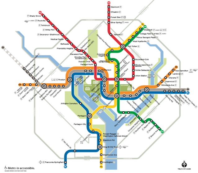 Subway map in Washington DC