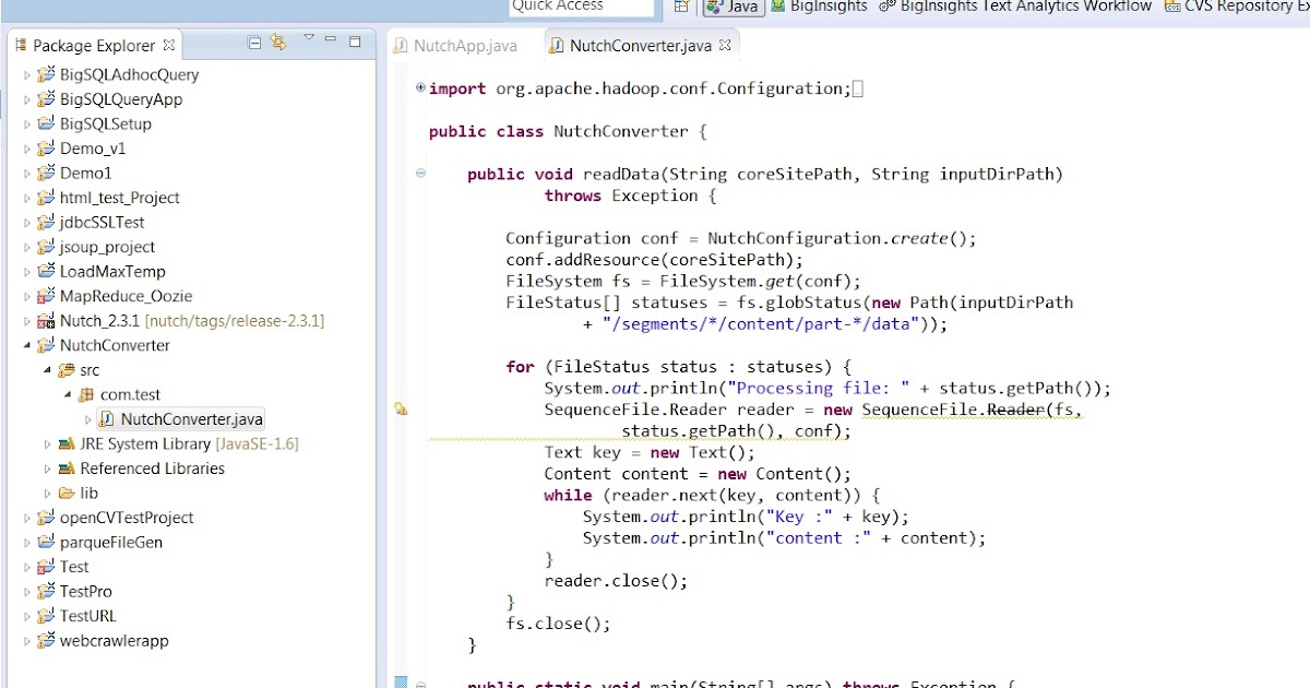 Big Data Analytics: Automated Java code to read the BigInsights Web ...