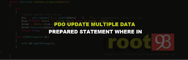 PDO Prepared Statement Update Multiple Data Dengan Where IN