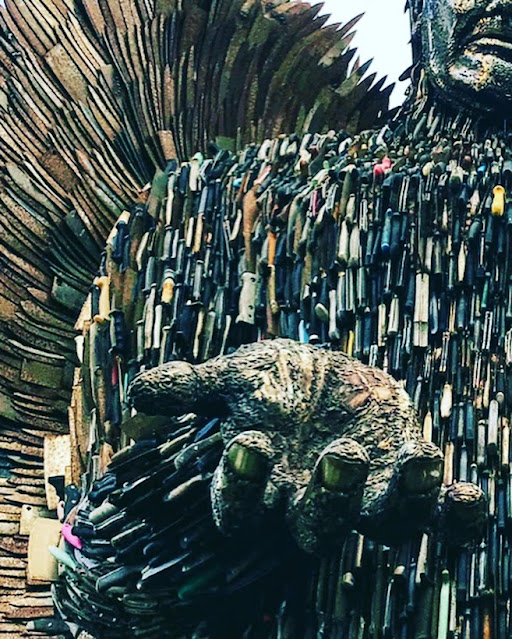 The Knife Angel at Blackburn, Lancashire