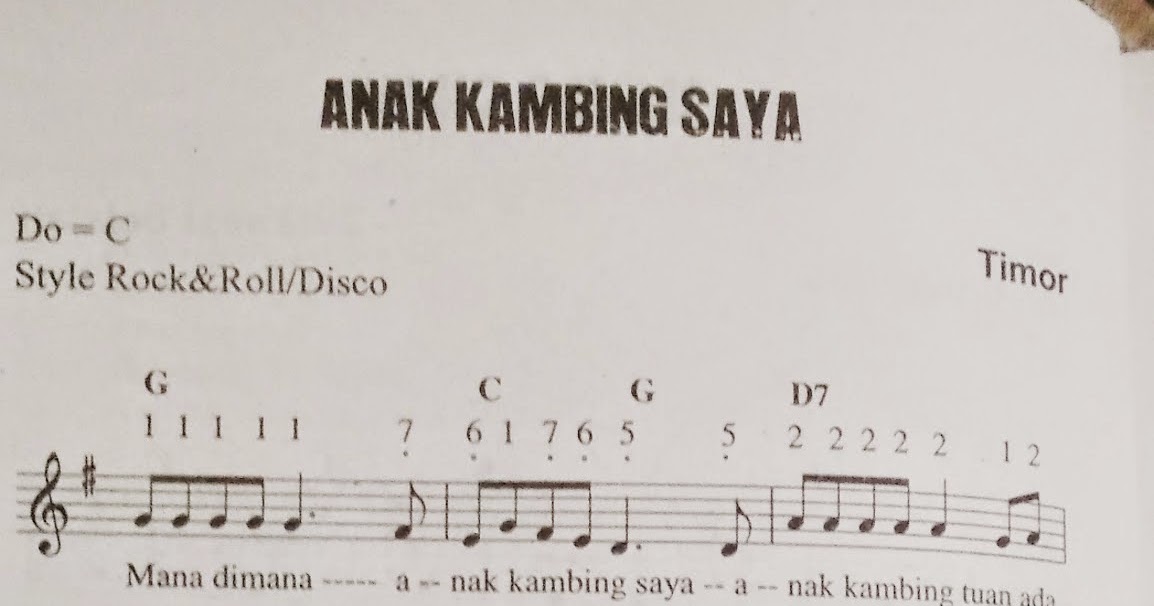 Chord Lagu Anak Kambing Saya