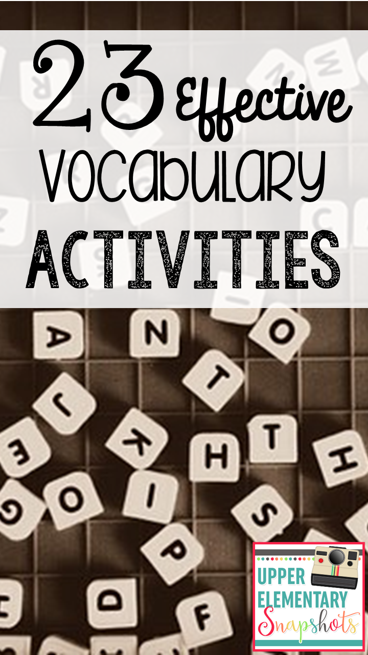 23 Effective Vocabulary Activities | Upper Elementary Snapshots ...
