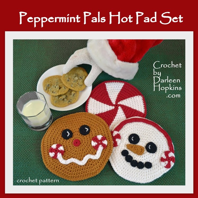Peppermint Pals Hot Pads, Crochet Pattern
