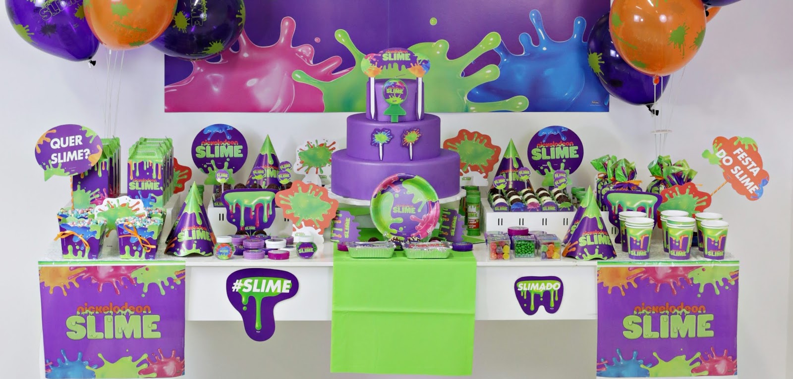 Slime Party Decorations  Slime party, Slime birthday, Party decorations