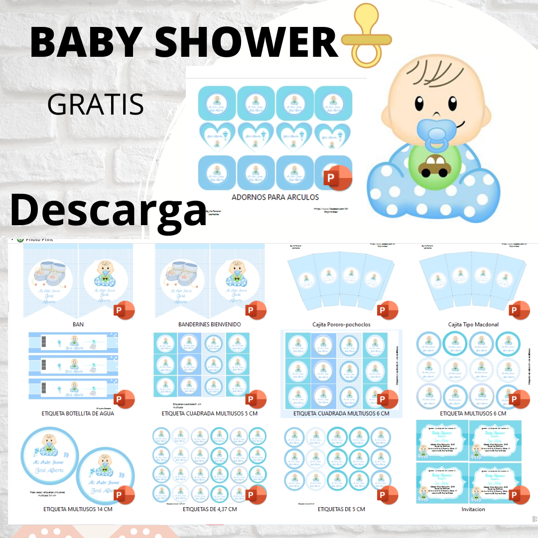 Kit Imprimible Gratis Baby Shower .Kit imprimibles..