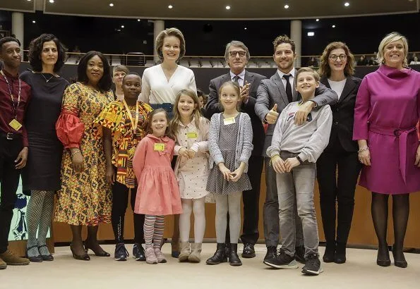 UN Convention of the Rights of the Child at the European Parliament in Brussels. Dries Van Noten and Diane von Furstenberg