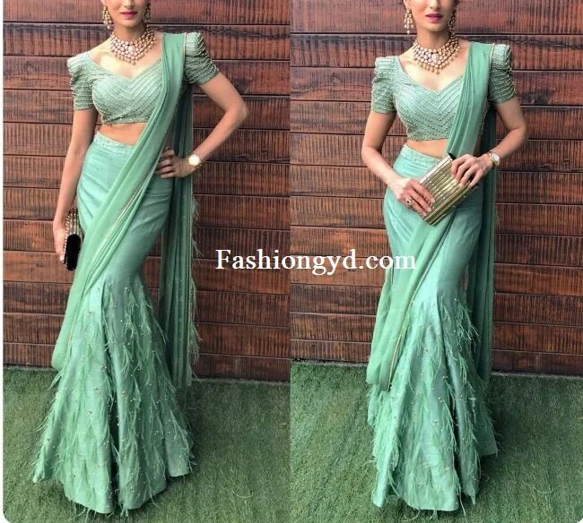 Fish cut saree style Clearance