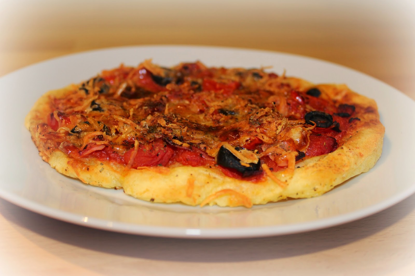 Pizza auf Kloßteig