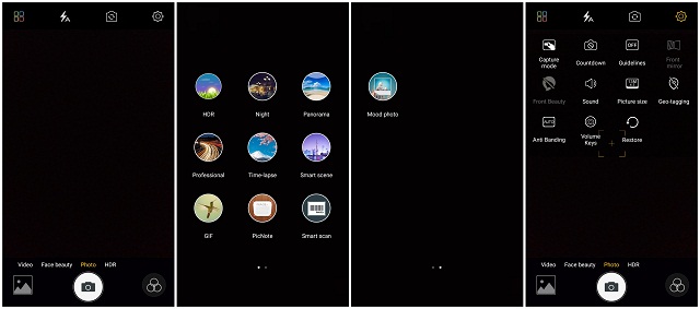 Primo NX4 Mini camera interface and settings