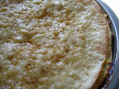 Baked Cheese and Tortilla Pie with Jalapeños, Corn and Pinto Beans