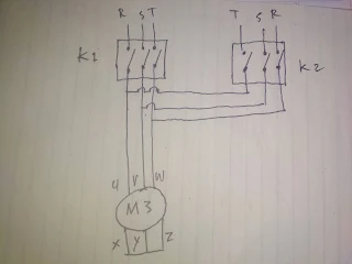 diagram pengawatan rangkaian 2 arah putar