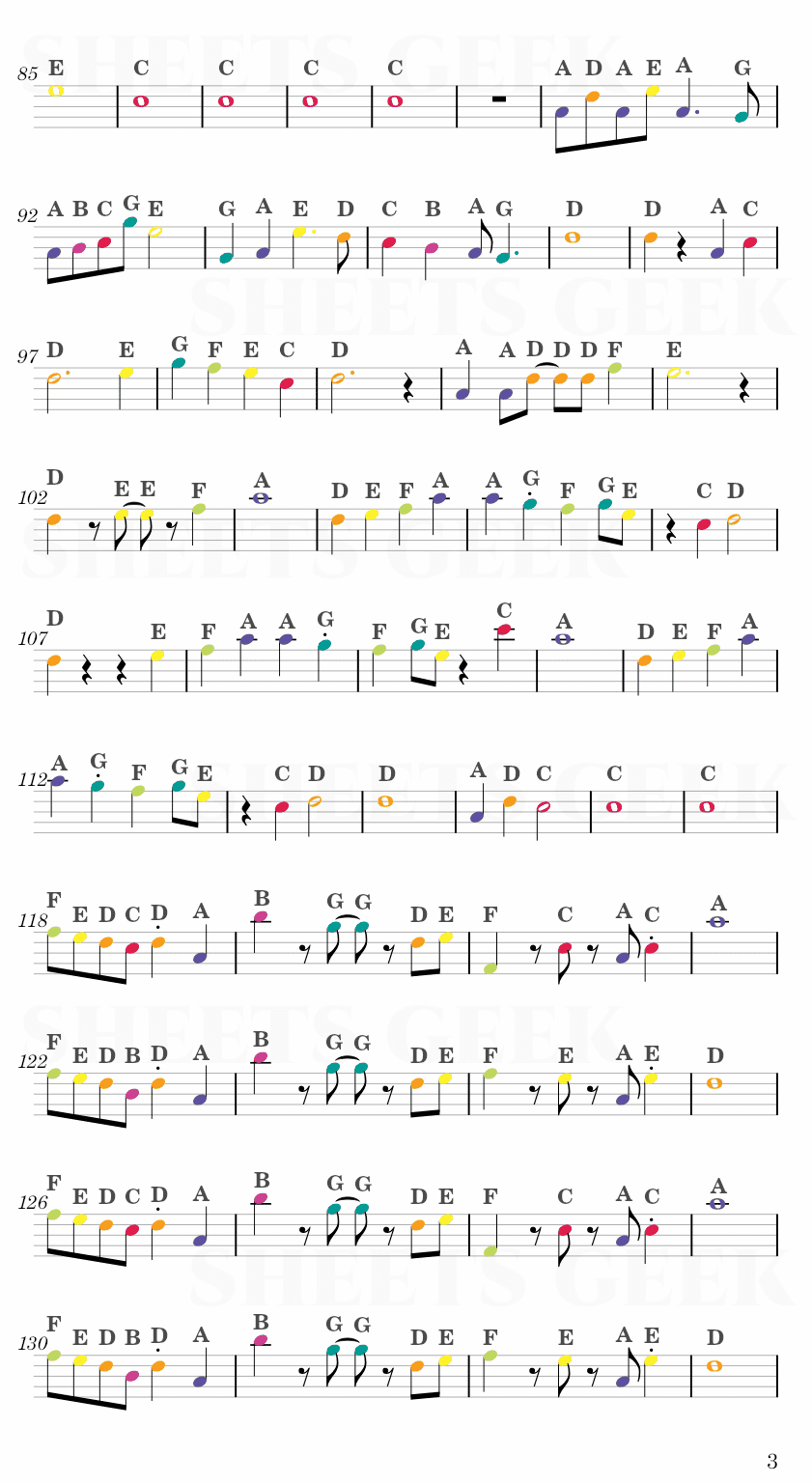 Asgore Theme - Undertale Easy Sheet Music Free for piano, keyboard, flute, violin, sax, cello page 3