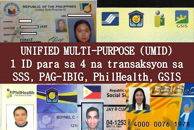  WHY DO I NEED TO GET UMID?  ⦁ UMID stands for Unified Multi-Purpose ID where it considered one of the valid IDs in the Philippines.   ⦁ This is a 4 in 1 ID that you could use it to transact in agencies like SSS, GSIS, PhilHealth and Pag-Ibig; and  ⦁ Easier for you to apply loan, cash advance and check your status information in just one tap of your UMID