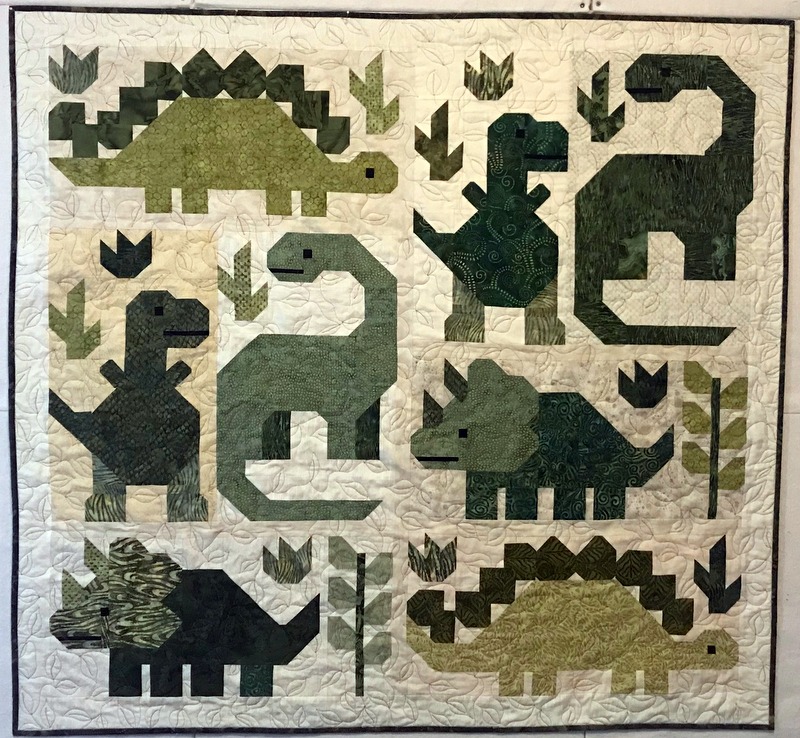 Doodlebugs and Rosebuds Quilts Dinosaur Finish