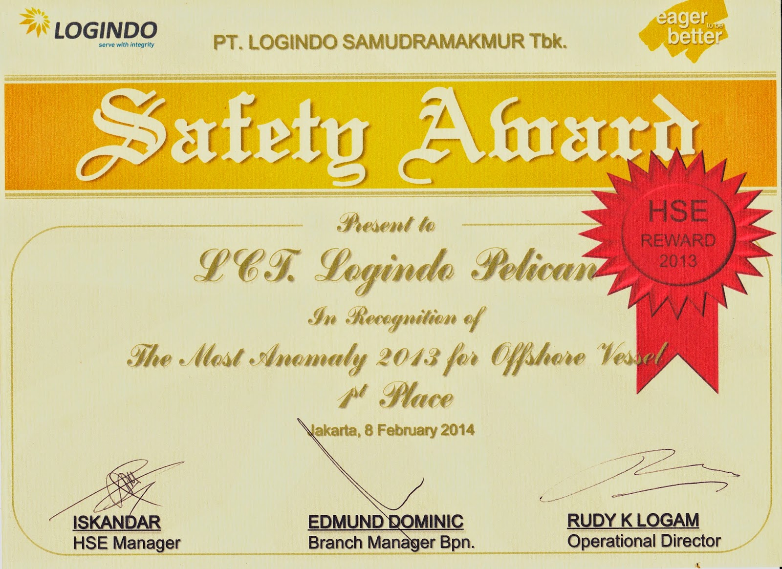 Safety Award Template