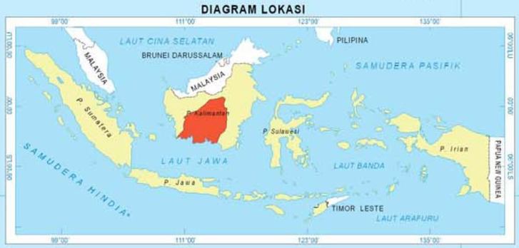 Peta Kalimantan Tengah Lengkap Ukuran Besar Bagian Indonesia Central Located