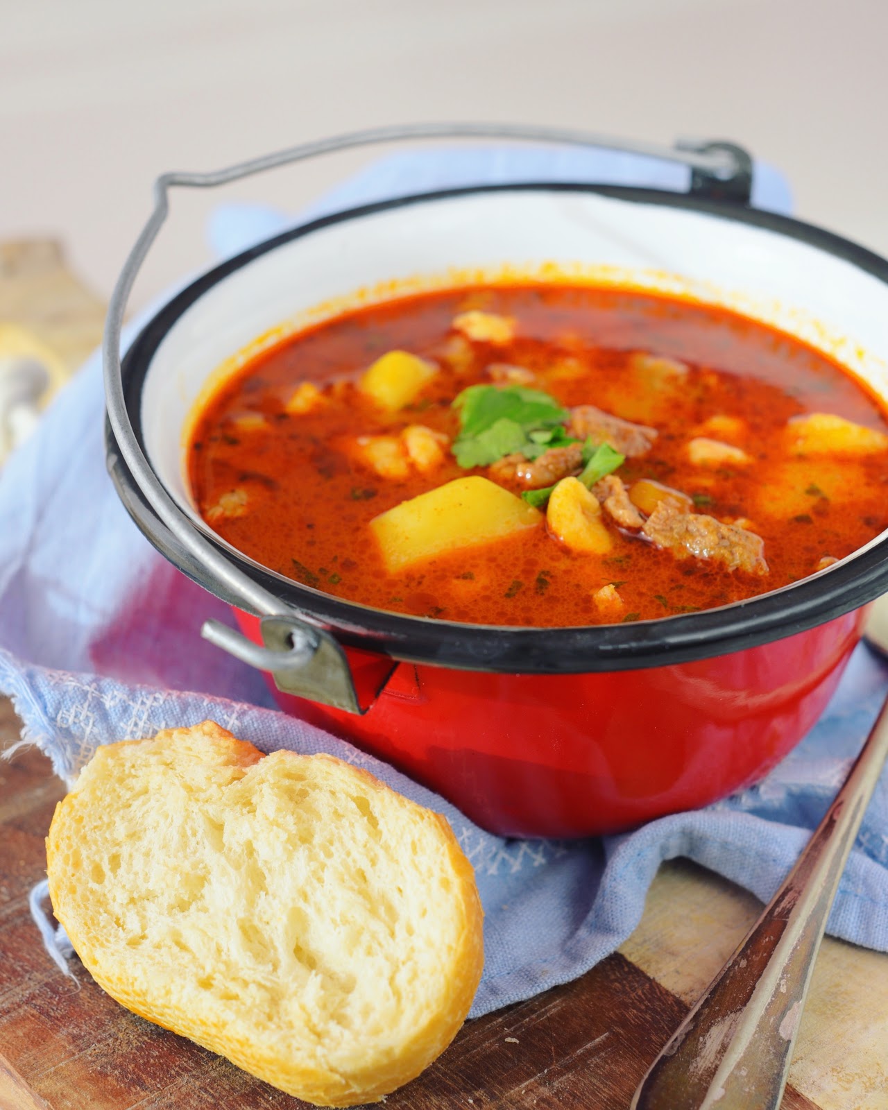 Traditionelle ungarische Gulaschsuppe - traditional hungarian goulash ...