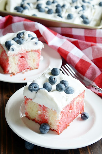 Strawberry Jell-O Poke Cake