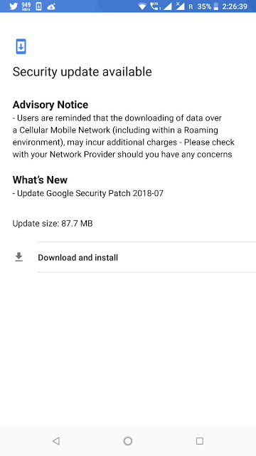 Nokia 6.1 July 2018 Android Security Update