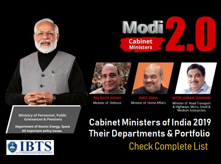 Cabinet Ministers Of India 2019 And Their Departments Check