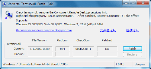 Enable Concurrent Remote Desktop Sessions Windows Xp Sp3